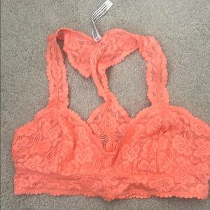 Lace Bralette in Coral